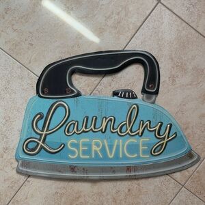 Hobby Lobby Blue and Black Laundry Service Wall Decor